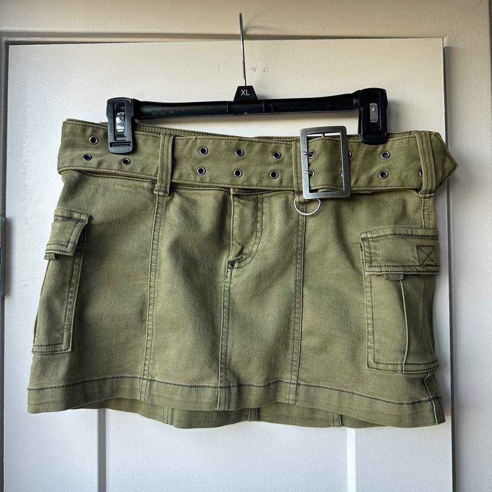 URBAN OUTFITTERS Olive Green Cargo Mini Skirt